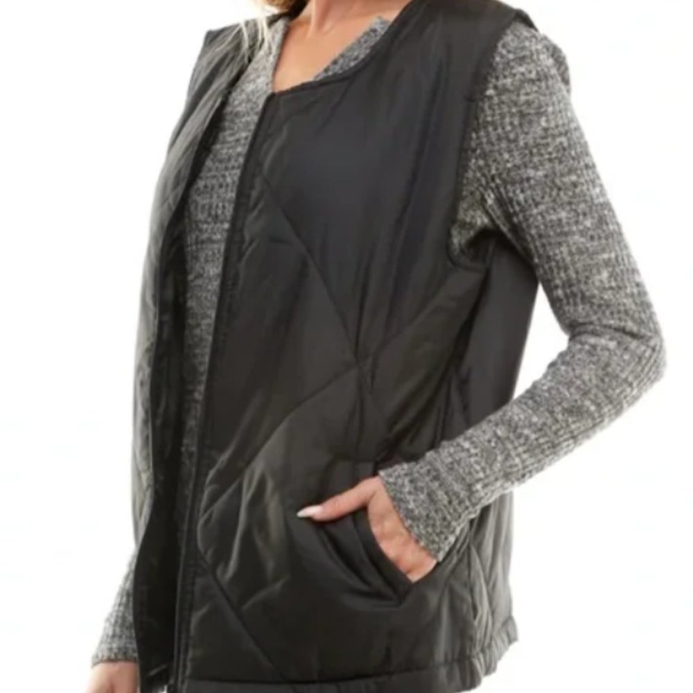 Socialite Black Quilted Puffer Vest - NWT